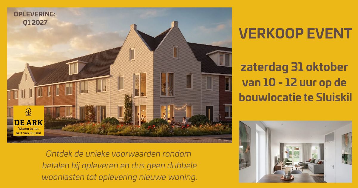 Verkoop event nieuwbouwproject De Ark in Sluiskil op zaterdag 31 oktober
